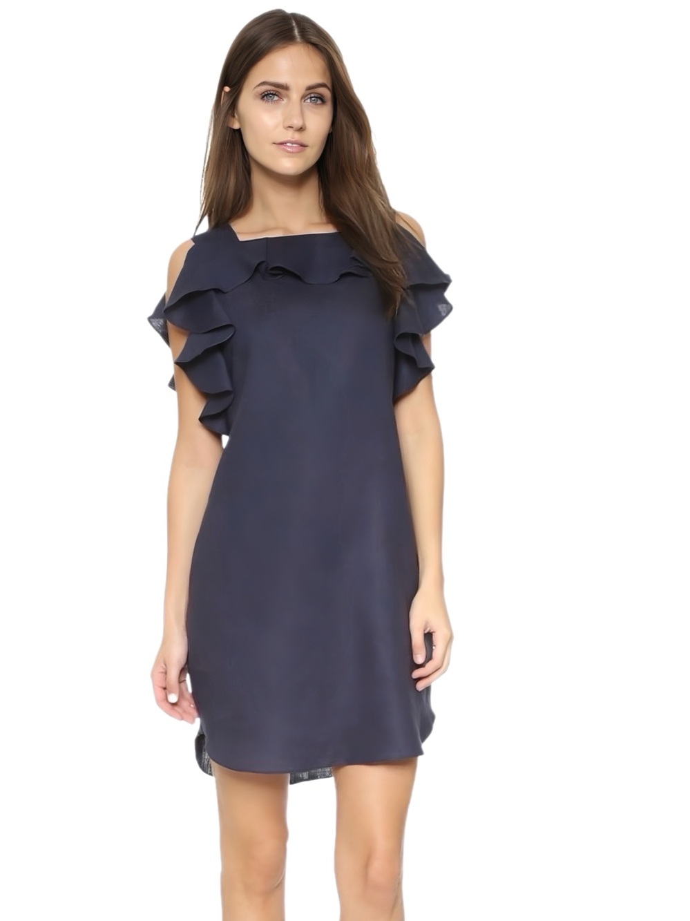 Amanda Uprichard Claudette navy linen dress, Size S